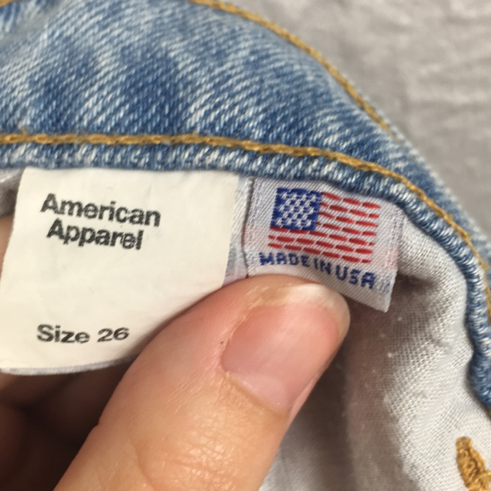 American Apparel Jeans Blue Jean Cut Off Shorts 26 - Picture 8 of 8